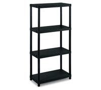 Terry Scaffale kit 4 ripiani ad incastro (60x30x132cm) 3060 S 4 Nero 1001610