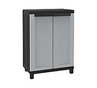 Terry, Twist Black 680, Armadietto da Interno Esterno a 2 Ante, 1 Ripiano Interno Regolabile. Materiale: Plastica, Dimensioni: 68x39x91,5 cm