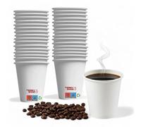 Terryshop74 100 bicchierini bicchieri in carta da caffè tenuta perfetta caldo Bicchierini da Caffè Usa e Getta Ecosostenibili per Bevande Calde