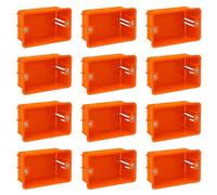 Terryshop74® 12 Cassette da Incasso Arancioni 503 3 Moduli - Scatole Elettriche da Parete per Interruttori e Prese, Scatole di Derivazione e Distribuzione 104x74x53,5 mm