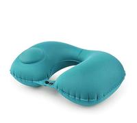 Terryshop74 Cuscino da viaggio gonfiabile, con valvola per gonfiare e pompa integrata, vellutato morbito per viaggi in treno auto aereo forma ciambella con chiusura