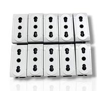 Terryshop74® Kit 10 Prese Bivalenti 10/16A - Compatibili con BTicino Living International - Colore Bianco - Prese Elettriche Universali da Incasso