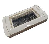 Terryshop74 Placca Idrobox 4 Posti IP55 Bianco con Coperchio - Cassetta 504 - (4 Posti Compatibile Living, Bianco)