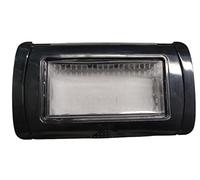 Terryshop74 Placca Idrobox 4 Posti IP55 Nero con Coperchio - Cassetta 504 - (4 Posti compatibile Matix, Nero)