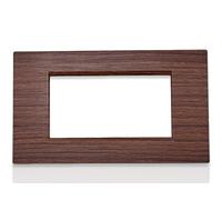 Terryshop74® Placca per Interruttori e Prese Compatibile Living International 4 Posti - Colore Marrone Mogano Premium SL 3 - Compatibile con Supporti LN4704 e N4704