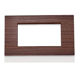 Terryshop74® Placca per Interruttori e Prese Compatibile Living International 4 Posti - Colore Marrone Mogano Premium SL 3 - Compatibile con Supporti LN4704 e N4704
