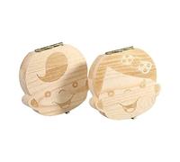 Terryshop74 Scatola Porta Dentini da Latte, Bambini in legno Ricordo regalo, Accumulazione dei denti (Legno, Bambina)