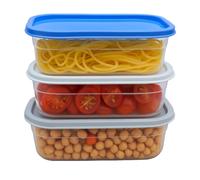 Terryshop74 Set 3 Contenitori Salva Freschezza 360ml + 500ml + 800ml in Plastica - Lavabili, Adatti a Microonde, Freezer e Lavastoviglie - Coperchio a Chiusura - Senza BPA - Trasparenti con Coperchi C