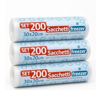 Terryshop74® Set Rotoli Sacchetti Freezer Super Resistenti per Congelazione Alimentare - Sacchetti per Alimenti e Conservazione Cibi (600, 32x23 mm)