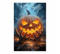 TERUEA Decorazioni Murali Fiori, Un dipinto una jack-o'-lantern arancione, Stampa su Tela Paesaggio Fiore Arte Murale Tela Pittura Poster Nordico(Arancia)-30x45cm1 Non incorniciato