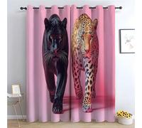 TERUEA Generico Tende per Interni Sentiero Forestale, Due animali camminano fianco a fianco, Tenda Oscurante Paesaggio Naturale Camera Soggiorno Finestra Casa 2 Pezzi,-A220 x L132 cm (2 Pannelli)
