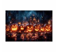 TERUEA Immagini a Parete per Camera da Letto Un simpatico spaventapasseri che tiene una zucca Arte Moderna Fiori Dipinti su Tela su Parete Poster e Stampe (Oro)-70x100cm1 Non incorniciato