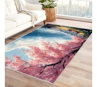 TERUEA Salotto,Bagno,Tappeto Cameretta Una famiglia sta facendo un picnic sotto gli alberi, Moderno Tappeti per Interni di Flanella Tappeti per Studio, Divano, Cucina, Yoga(Rosa)-120x150cm