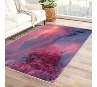 TERUEA Super Morbido Tappeto Del Soggiorno Camera Il cielo rosa proietta un tenue chiarore sul lago, Grandi Dimensioni Soggiorno Camera da Letto Decorazione Tappeti(Rosa)-90x120cm