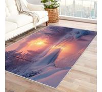 TERUEA Tappeto Salotto Moderno, Un tranquillo paesaggio alberato, Moderno Tappeti per Interni di Flanella Tappeti per Studio, Divano, Cucina, Yoga(Bianco)-180x240cm