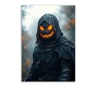 TERUEA Tela artistica parete Halloween, Una zucca della Morte decorazione artistica parete per casa, soggiorno, camera letto, ufficio(Nero)-70x100cm1 Non incorniciato