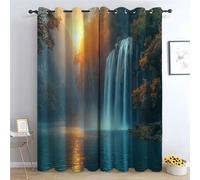 TERUEA Tende in bohémien Tenda Cascata Alba Foresta Autunno per soggiorno, botanica, per casa colonica, camera da letto-A160 x L70 cm (2 Pannelli)