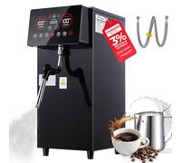 TERUISI Montalatte professionale per caffè e caffè, vaporizzatore professionale con serbatoio dell'acqua pressurizzata da 8 litri, montalatte in acciaio inox da 1600 W con display a LED e impostazioni