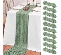 Teruntrue Confezione da 10 runner da tavola per formaggio, lunghezza 3 m, per feste di compleanno, festival, decorazione di nozze (verde salvia)