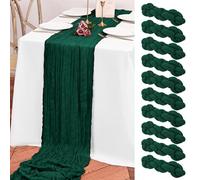 Teruntrue Runner da tavolo in garza, verde smeraldo, in garza, per feste di compleanno, feste, matrimoni, colore: verde smeraldo, 10 pezzi