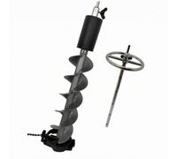 Teruyol Auger Manuale con Asta di Prolunga Robusta Attrezzo da Pesca Compatta, Grigio, 80CM