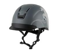 Teruyol Cappello da Equitazione Equestre con Resistente E Fodera Ammortizzante Ventilazione Efficiente Struttura Leggera Regolabile Adatto per Uomo Don, Grigio, S