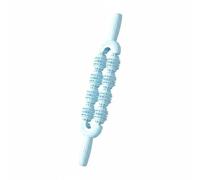 Teruyol Massage Therapy Roller Rullo Massaggio Muscolare Rullo Trigger Point Strumento Automassaggio Manuale con Superficie Doppia Fila Rotelle Indipendenti, Blu