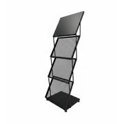 Teruyol Porta Documenti Stand Pieghevole Dal Design Professionale Supporto Pieghevole in Acciaio al Carbonio Espositore Porta Opuscoli con Vani Multipli, 1320 460 370mm