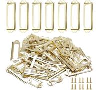Tervatori di etichette in metallo da 20 pezzi, antico nome scheda di scheda Bronzo Telaio File Gabinetto Porta dell'etichetta etichetta della scheda con viti per gli scaffali dei (Ottone)