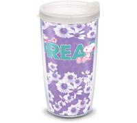 Tervis 1335647 Peanuts - Bicchiere termico Dream Floral con pellicola e coperchio satinato, 16 once, trasparente