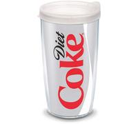 Tervis Plastic 1069599 Coca-Cola - Bicchiere per Coca-Cola Light con pellicola e coperchio satinato, 24 once, trasparente