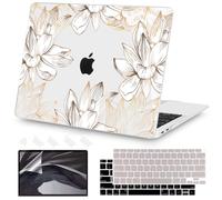 Teryeefi per MacBook Air 13" Custodia M1 2021 2020 2019 2018 Release (A2337 A2179 A1932 Retina Display con Touch ID), custodia rigida in plastica e copertura per tastiera e pellicola protettiva,