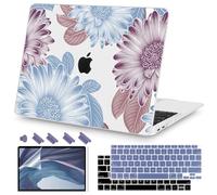 Teryeefi per MacBook Air 13" Custodia M1 2021 2020 2019 2018 Release (A2337 A2179 A1932 Retina Display con Touch ID), custodia rigida in plastica e copertura per tastiera e pellicola protettiva,