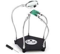 Terza Mano Saldatura Mano Ausiliaria Magnetica Strumento di Supporto per PCB per Saldatura con 3X Lente D'ingrandimento