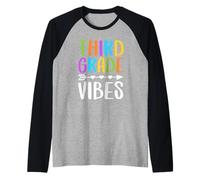 Terzo Grado Vibes Camicia Insegnante di Terza elementare Maglia con Maniche Raglan