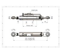 Terzo Punto idraulico Cat. 2-2 con valvola blocco e 2 tubi lunghezza selezionabi