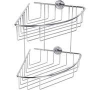 Tesa Cestino Angolare Baath, Metallo Cromato, Autoadesivo, Tecnologia di Montaggio Adesiva, 76mm x 205mm x 210mm