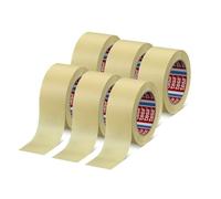 Tesa 4323 Nastro in Carta Per Mascheratura, Verniciatura, "Carta Gommata" Professionale - Colla di Alta Qualità (50 mm - 6 rotoli)