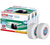 tesa 53832-00000-00 Tesafilm Promo Economy Pack Eco&Clear 2 x 33 m 19 mm + Easy Cut Compact Hand Dispenser, Schwarz, 33m x 19mm