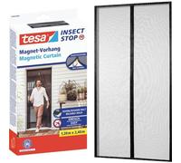 tesa Magnetic Curtain con chiusura automatica - Zanzariera con magneti per porte di balconi e terrazze - Installazione facile senza forature - 2,4 m x 1,2 m