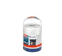 Tesa 56589 Easy Cover Outdoor Ricarica 2in1 con Pellicola e Nastro Adesivo in Tessuto-per mascherare e Coprire Durante i lavori di Pittura all'aperto-20 m x 1,4 cm, Trasparente, 20m x 1,40m