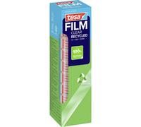 tesafilm Nastro Adesivo trasparente Eco&Clear, Resistente all'Invecchiamento e allo Strappo, Rotoli di Biadesivo con Elevata Adesività, 10 m x 15 mm, Confezione da 10 Rotoli