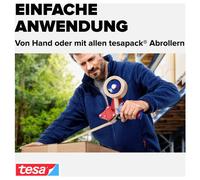 tesapack Carta ecoLogo - Nastro da imballaggio in Carta Ecologica, 60% di materiale organico - Marrone - 6x 50 m x 50 mm