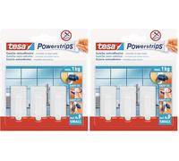 Tesa 57530-00014-01 Powerstrips Small Gancio Adesivo, Bianco (Confezione da 2)