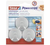 tesa 57578-00000-20 POWERSTRIPS® Gancio adesivo piccolo rotondo Cromo (opaco) C
