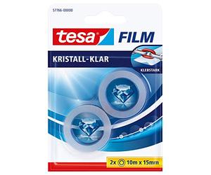 Tesa 57766-00000-00 Tesafilm Adhesive Tape - Crystal Clear (Pack of 2)