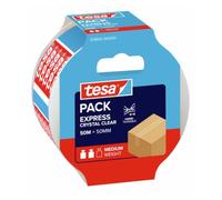 tesa Pack EXPRESS Packaging Tape - Hand Tearable Self-adhesive Roll for Fast Pac