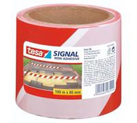 tesa 58137-00000-00 Cinta DE BALIZAMIENTO No ADHESIVA 100m x 80mm Roja/Blanca 58137, Multicolor