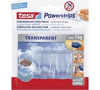 tesa 58813-00000-20 POWERSTRIPS® Gancio adesivo grande Trasparente Contenuto: 2