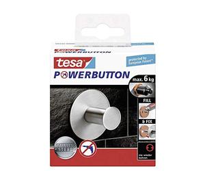 Tesa 59330-00000-00 Powerbutton Classico Single Gancio Adesivo, Rotondo